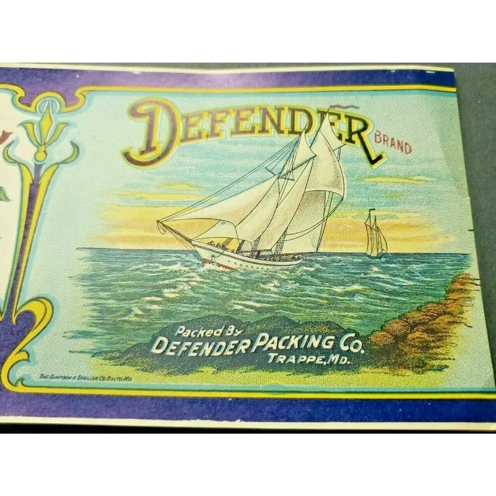 Vintage Defender Tomatoes, Defender Packing Co‎ 1940s Can Label Z2